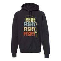 Funny Fishing Herefishy Graphic Premium Hoodie