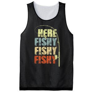 Funny Fishing Herefishy Graphic Mesh Reversible Basketball Jersey Tank