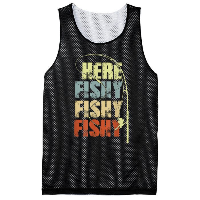 Funny Fishing Herefishy Graphic Mesh Reversible Basketball Jersey Tank