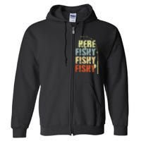 Funny Fishing Herefishy Graphic Full Zip Hoodie