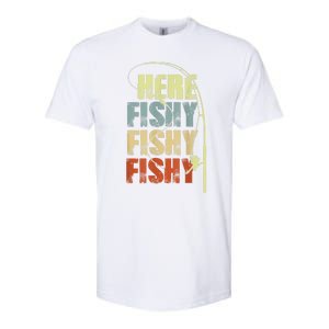 Funny Fishing Herefishy Graphic Softstyle CVC T-Shirt