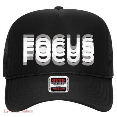 Funny Focus Humor Funny Graphic High Crown Mesh Back Trucker Hat