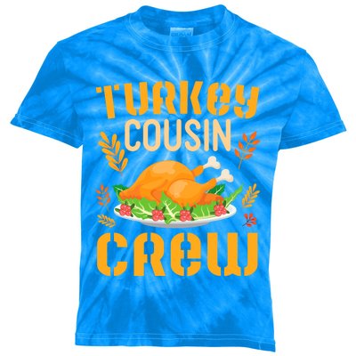 Fruits Flowers Happy Thanksgiving Day Me Turkey Cousin Crew Meaningful Gift Kids Tie-Dye T-Shirt