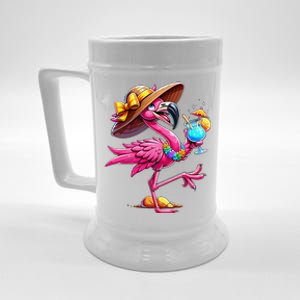 Funny Flamingo Hawaiian Summer Tropical Luau Beer Stein