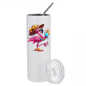 Funny Flamingo Hawaiian Summer Tropical Luau Stainless Steel Tumbler