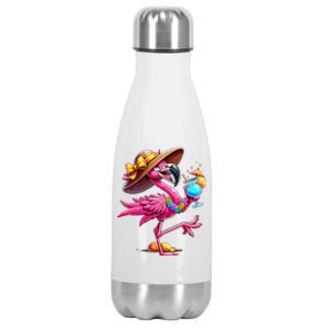 Funny Flamingo Hawaiian Summer Tropical Luau Stainless Steel Insulated Water Bottle