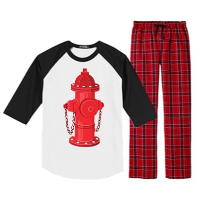 Firefighter Fire Hydrant Firetruck Dog Water Hose Fireman Gift Raglan Sleeve Pajama Set