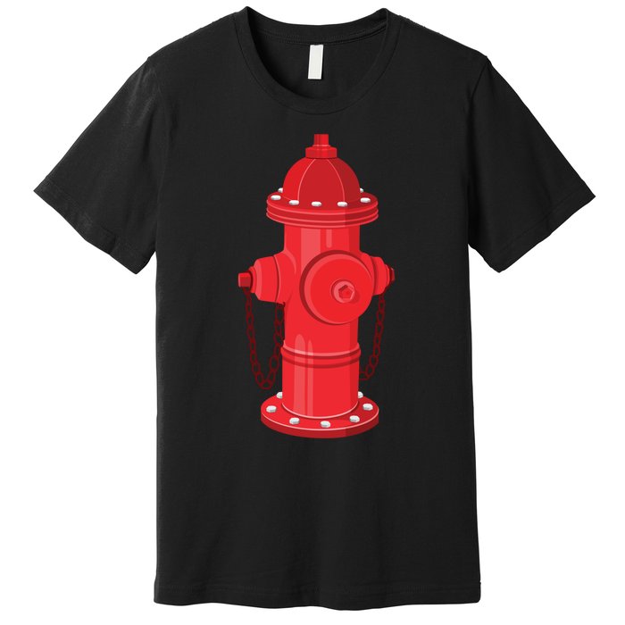 Firefighter Fire Hydrant Firetruck Dog Water Hose Fireman Gift Premium T-Shirt