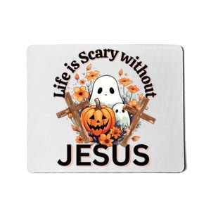 Funny Fall Halloween Christian Life Is Scary Without Jesus Mousepad