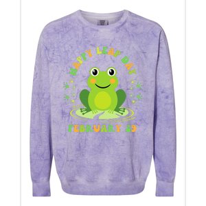 Funny Frog Hoppy Leap Day February 29 Birthday Colorblast Crewneck Sweatshirt