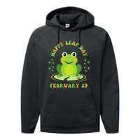 Funny Frog Hoppy Leap Day February 29 Birthday Performance Fleece Hoodie