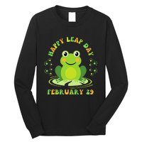 Funny Frog Hoppy Leap Day February 29 Birthday Long Sleeve Shirt