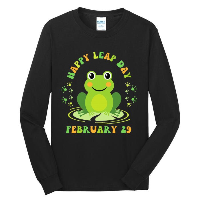 Funny Frog Hoppy Leap Day February 29 Birthday Tall Long Sleeve T-Shirt