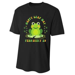 Funny Frog Hoppy Leap Day February 29 Birthday Performance Sprint T-Shirt