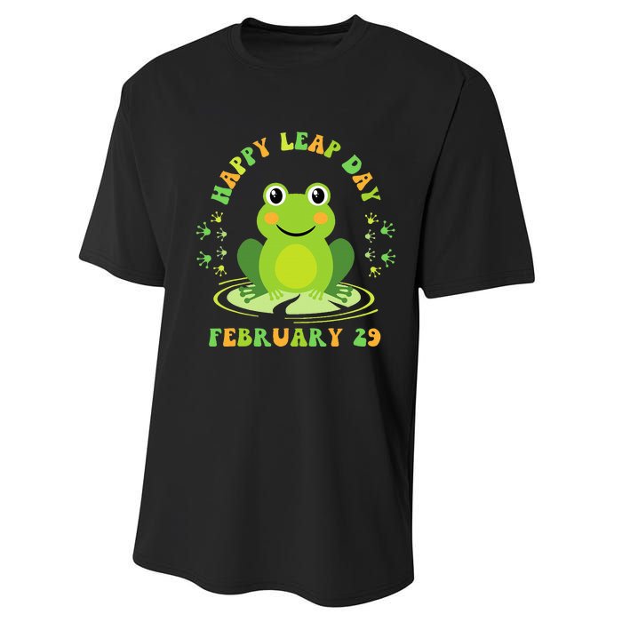 Funny Frog Hoppy Leap Day February 29 Birthday Performance Sprint T-Shirt