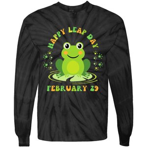 Funny Frog Hoppy Leap Day February 29 Birthday Tie-Dye Long Sleeve Shirt