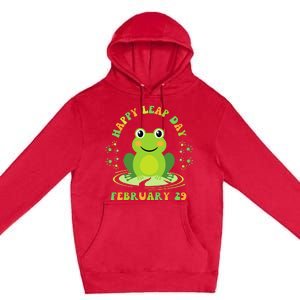 Funny Frog Hoppy Leap Day February 29 Birthday Premium Pullover Hoodie