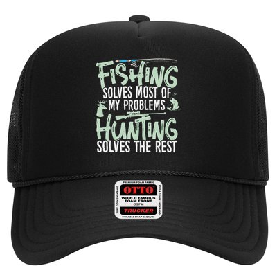 Funny Fishing & Hunting Fishing Solves My Problems Trucker Hat