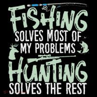 Funny Fishing & Hunting Fishing Solves My Problems Wool Snapback Cap