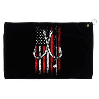 Fisher Fishing Hooks Proud American Flag Fishing Great Gift Grommeted Golf Towel