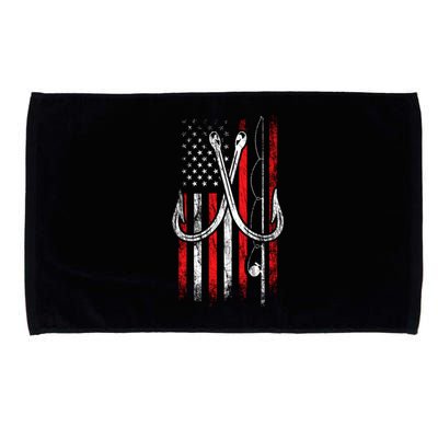 Fisher Fishing Hooks Proud American Flag Fishing Great Gift Microfiber Hand Towel