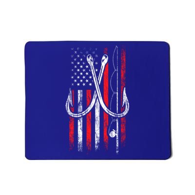 Fisher Fishing Hooks Proud American Flag Fishing Great Gift Mousepad