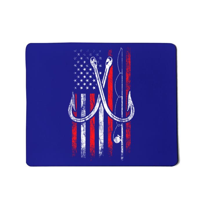 Fisher Fishing Hooks Proud American Flag Fishing Great Gift Mousepad