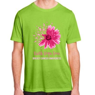 Flower Faith Hope Love Funny Breast Cancer Awareness Adult ChromaSoft Performance T-Shirt