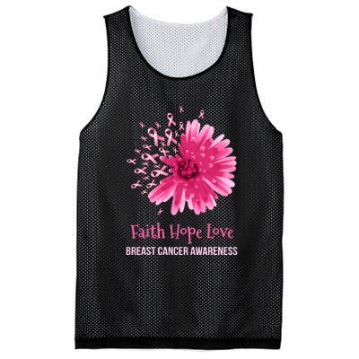 Flower Faith Hope Love Funny Breast Cancer Awareness Mesh Reversible Basketball Jersey Tank