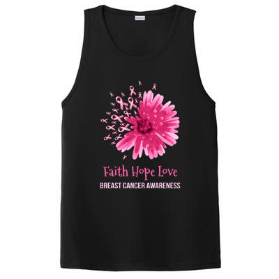 Flower Faith Hope Love Funny Breast Cancer Awareness PosiCharge Competitor Tank