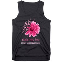 Flower Faith Hope Love Funny Breast Cancer Awareness Tank Top