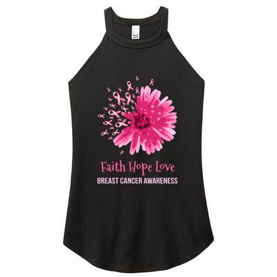 Flower Faith Hope Love Funny Breast Cancer Awareness Women's Perfect Tri Rocker Tank