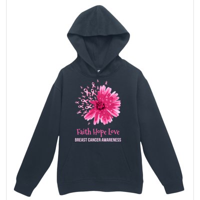 Flower Faith Hope Love Funny Breast Cancer Awareness Urban Pullover Hoodie