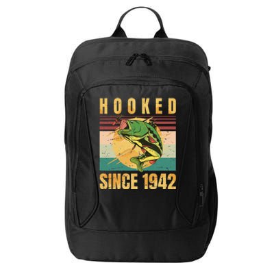 Fishing Fisherman Hooked Since 1942 Vintage Retro Gift City Backpack