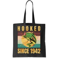 Fishing Fisherman Hooked Since 1942 Vintage Retro Gift Tote Bag