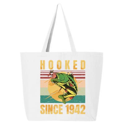 Fishing Fisherman Hooked Since 1942 Vintage Retro Gift 25L Jumbo Tote