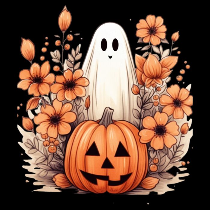 Fall Floral Halloween Ghost In Flower Pumpkin Patch Gift Impact Tech Backpack