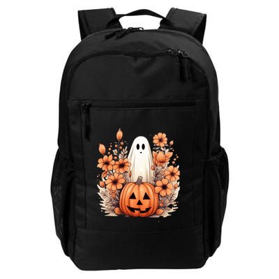 Fall Floral Halloween Ghost In Flower Pumpkin Patch Gift Backpack