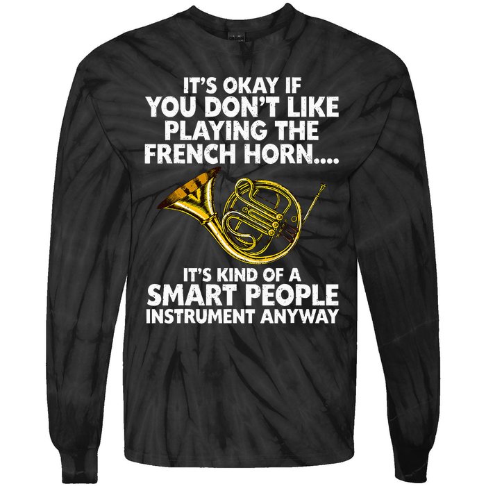 Funny French Horn Art Hornist Jazz Music Lover Tie-Dye Long Sleeve Shirt