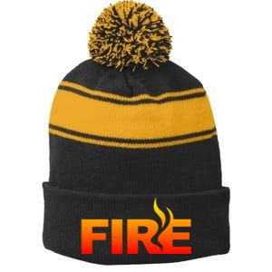 Funny Fire Halloween Costume Family Matching Stripe Pom Pom Beanie