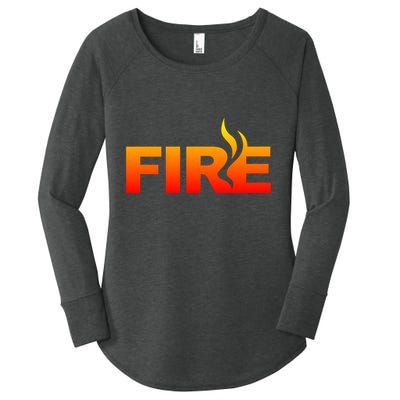 Funny Fire Halloween Costume Family Matching Women's Perfect Tri Tunic Long Sleeve Shirt