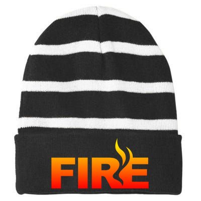 Funny Fire Halloween Costume Family Matching Striped Beanie with Solid Band