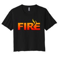 Funny Fire Halloween Costume Family Matching Women's Crop Top Tee