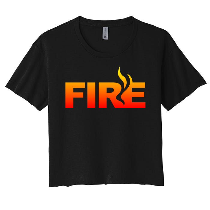 Funny Fire Halloween Costume Family Matching Women's Crop Top Tee