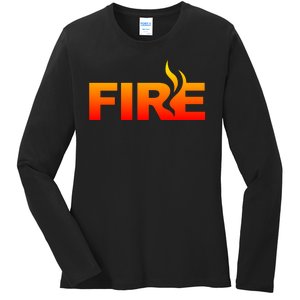 Funny Fire Halloween Costume Family Matching Ladies Long Sleeve Shirt