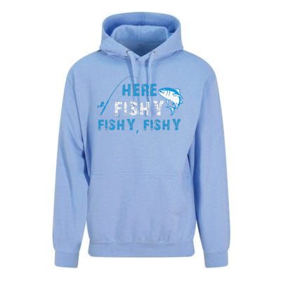 Funny Fisherman Here Fishy Fishing Unisex Surf Hoodie