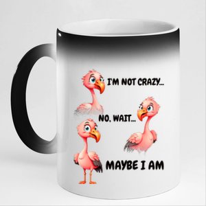 Funny Flamingo Humor 11oz Black Color Changing Mug