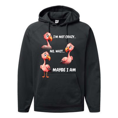 Funny Flamingo Humor Performance Fleece Hoodie