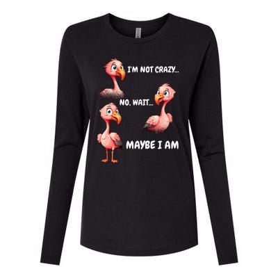 Funny Flamingo Humor Womens Cotton Relaxed Long Sleeve T-Shirt