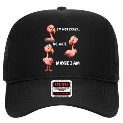 Funny Flamingo Humor High Crown Mesh Back Trucker Hat